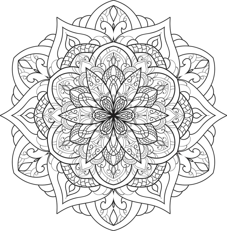 cirkelvormige bloem mandala op wit gratis vector