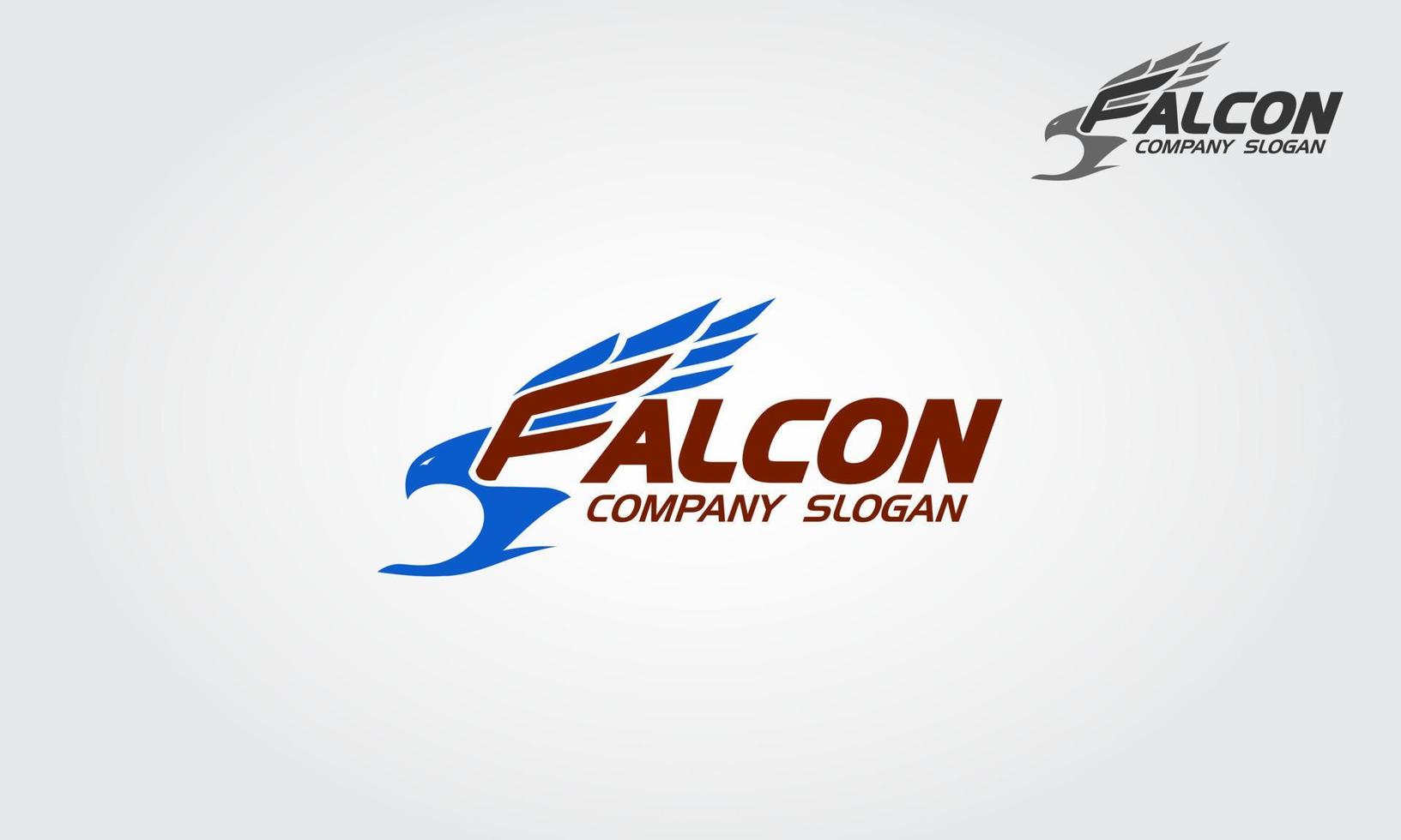 falcon vector logo sjabloon. vectorillustratie een roofvogel hoofd silhouet. logosjabloon geschikt voor bedrijfs- en productnamen.