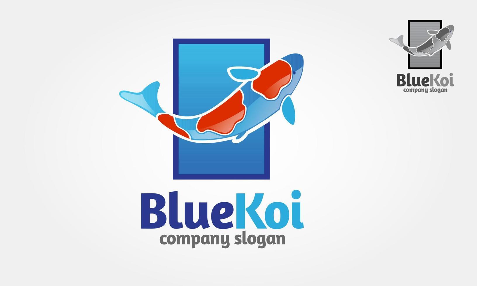 blauwe koi vector logo sjabloon. dit logo wordt perfect gebruikt voor alle visserij- of aquariumgerelateerde bedrijven. vector logo illustratie.