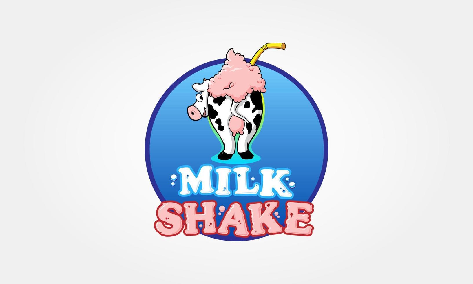 milkshake vector logo cartoon. logosjabloon voor milkshake. vectorillustratie cartoon geïsoleerd op een witte achtergrond.