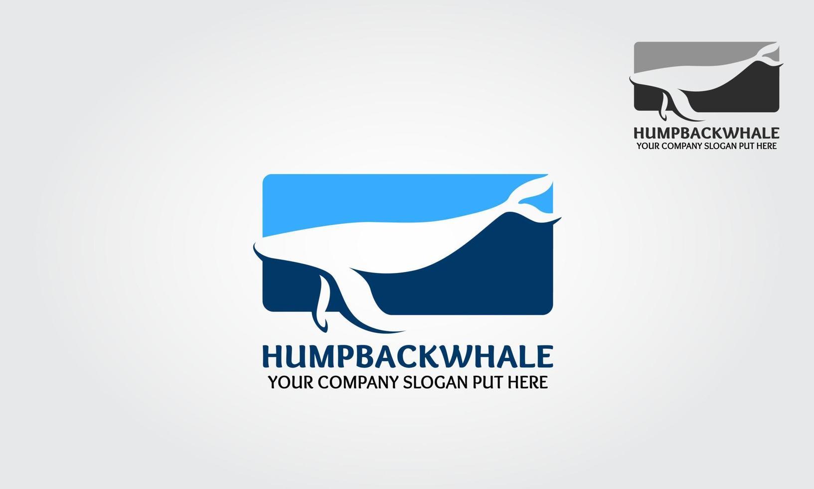 bult terug walvis vector logo sjabloon. het logo van de blauwe vinvis begon als een project met een klant.