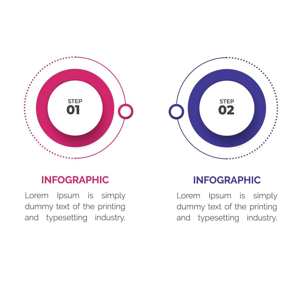 visualisatie van zakelijke gegevens. proces grafiek. abstracte elementen van grafiek, diagram met 2 stappen, opties, onderdelen of processen. creatief concept voor infographic. vector