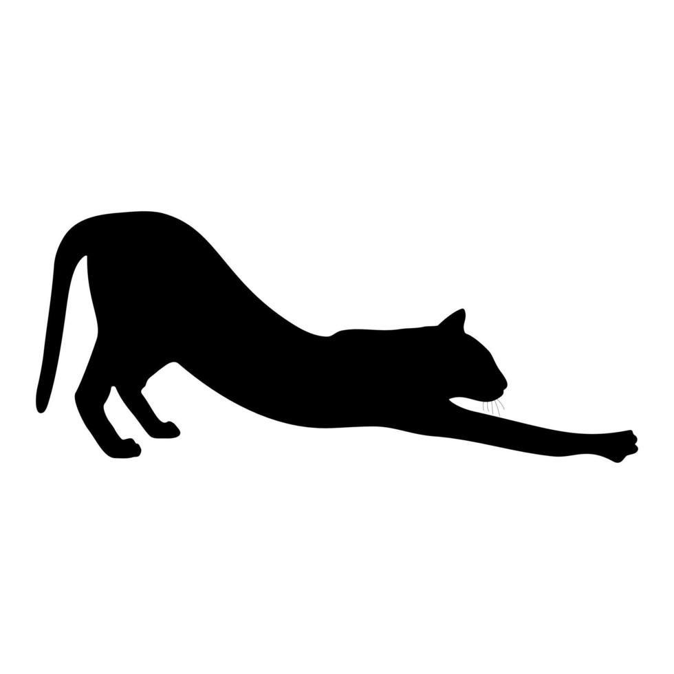 zwart silhouet van een kat op een witte achtergrond. vector