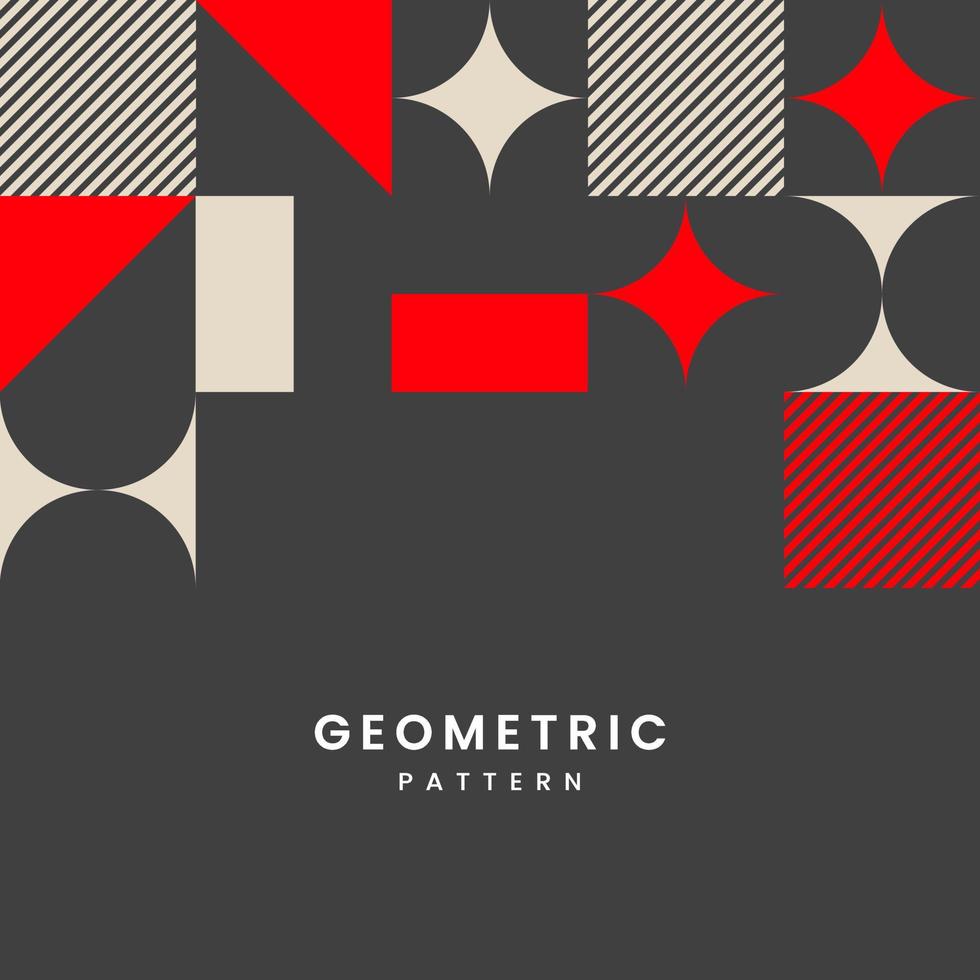 tekst met rode en witte elementen op donkere achtergrondontwerpsjablonen, geometrische behangstijl die wordt gebruikt in materialen voor het ontwerpen van boekomslagen vector