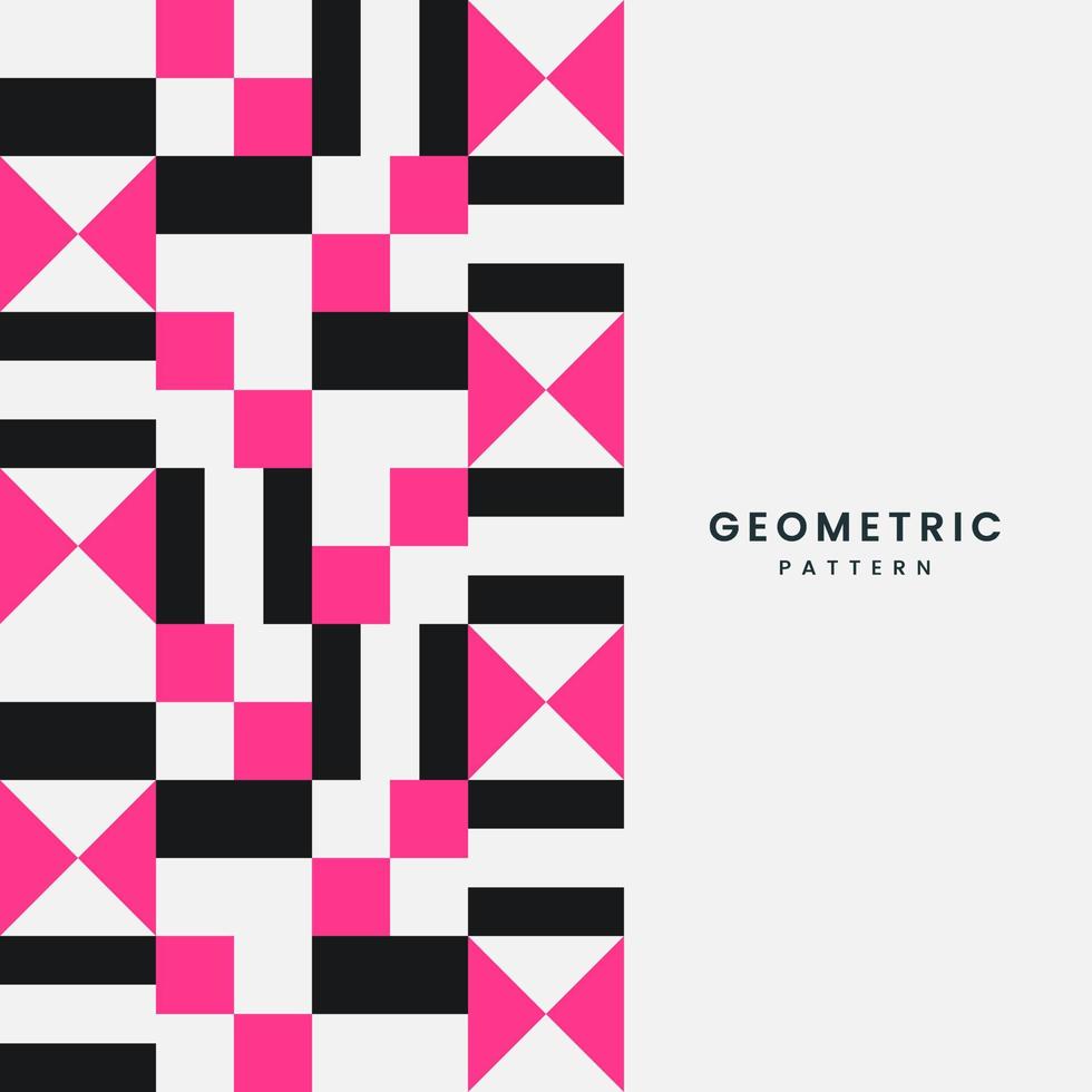 geometrische vorm patroonstijl met minimalistische elementen sjabloondekking, abstracte compositie met kleurrijke roze, zwarte elementenstructuur creatief op witte achtergrond vector