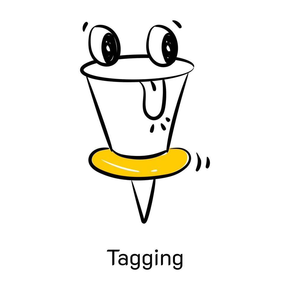 schattig handgetekende icoon van tagging vector