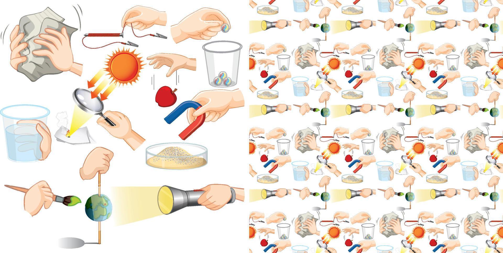 naadloze achtergrond met wetenschappelijke apparatuur vector