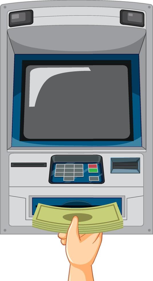 ATM-machine geïsoleerd op witte achtergrond vector
