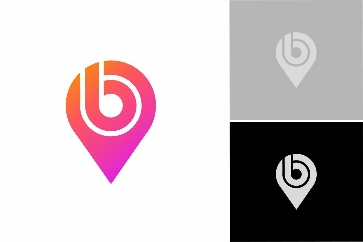 letter b locatie logo vector