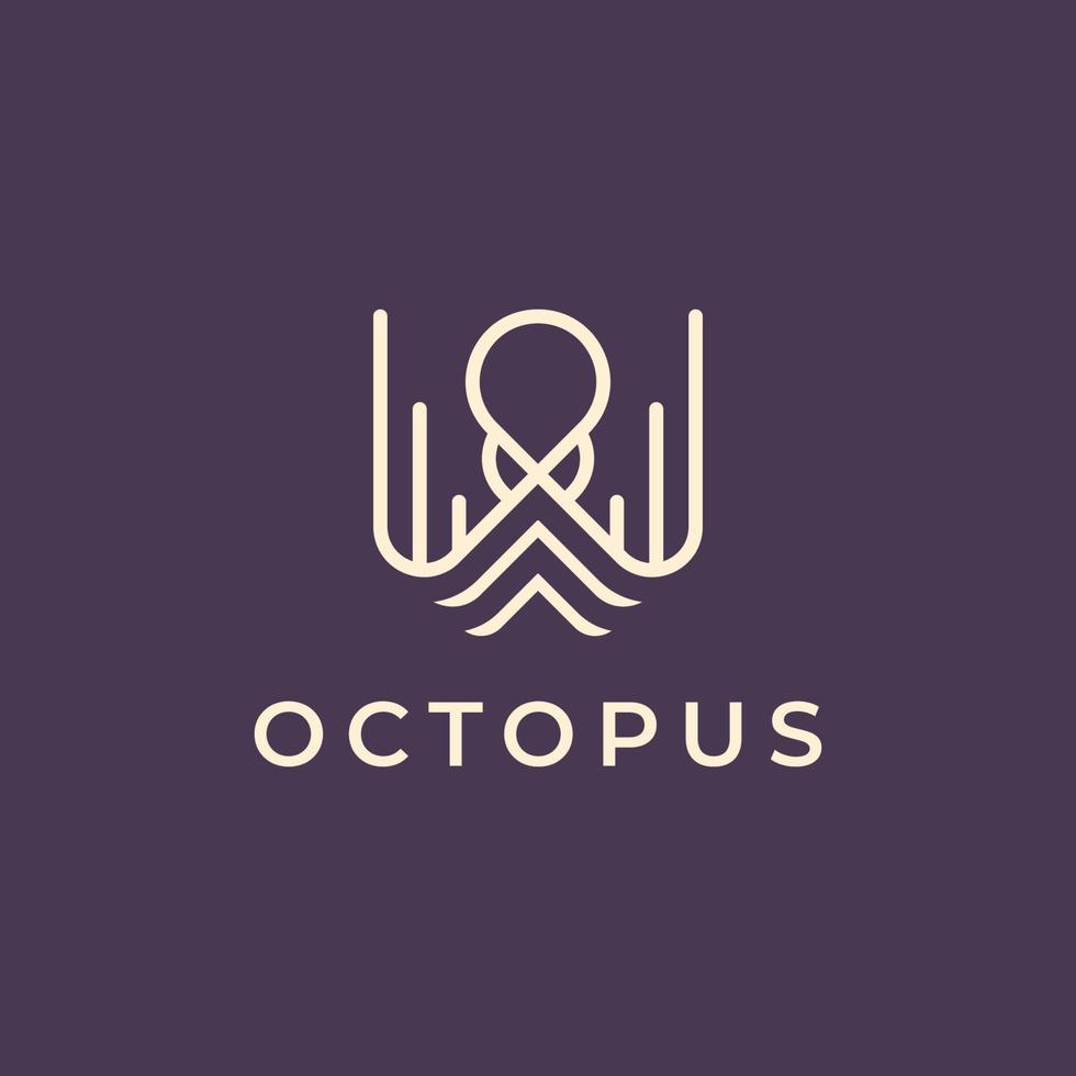 octopus lijntekeningen overzicht logo ontwerp vector