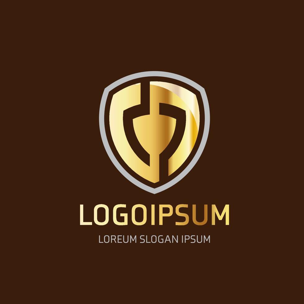 gouden schild logo vector