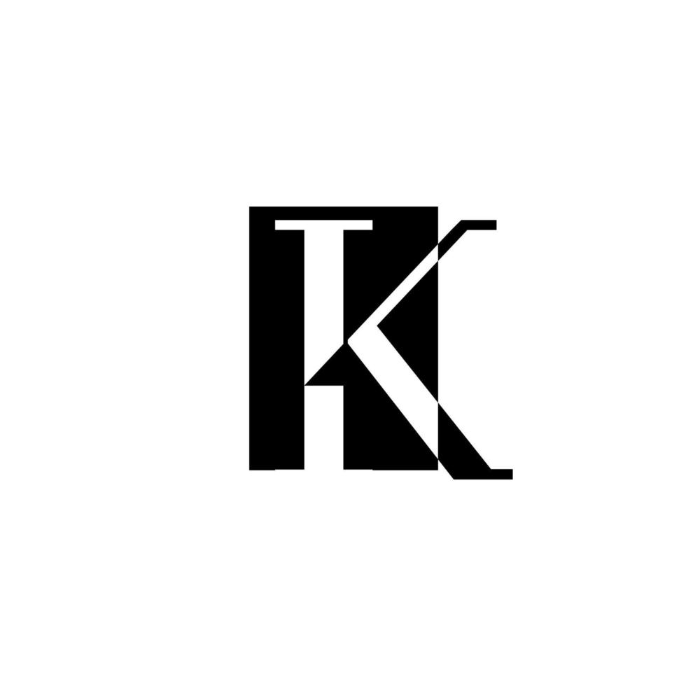 creatief k-logo met negatieve ruimte vector