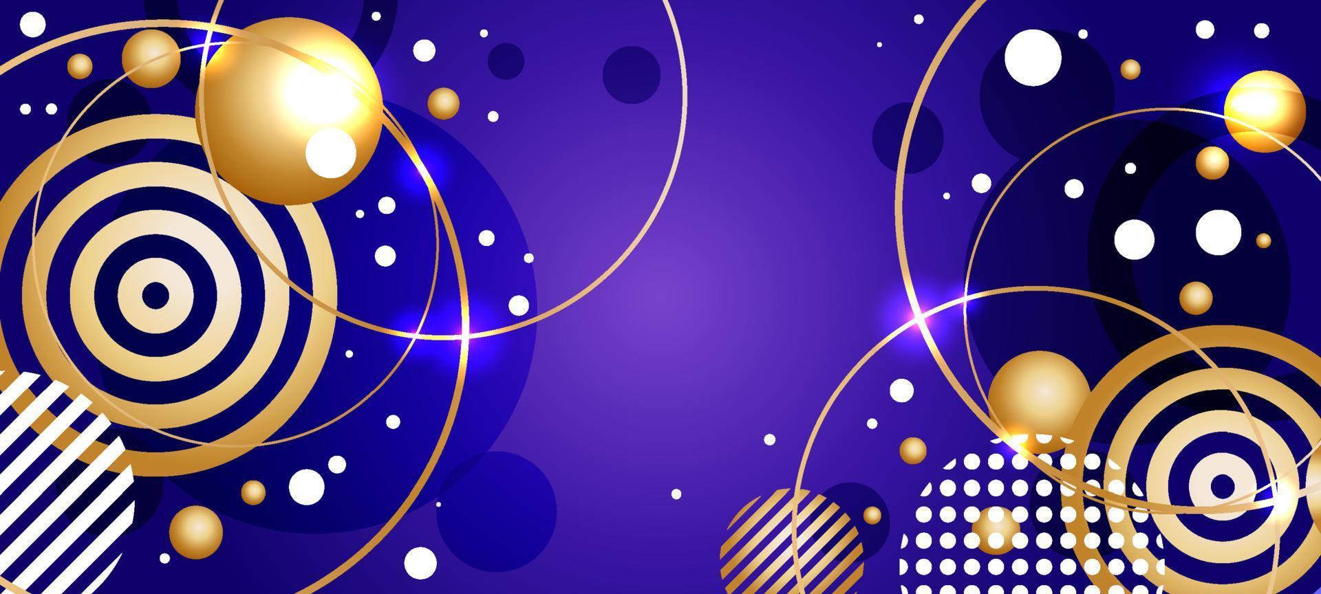 abstracte paarse en gouden cirkel achtergrond vector