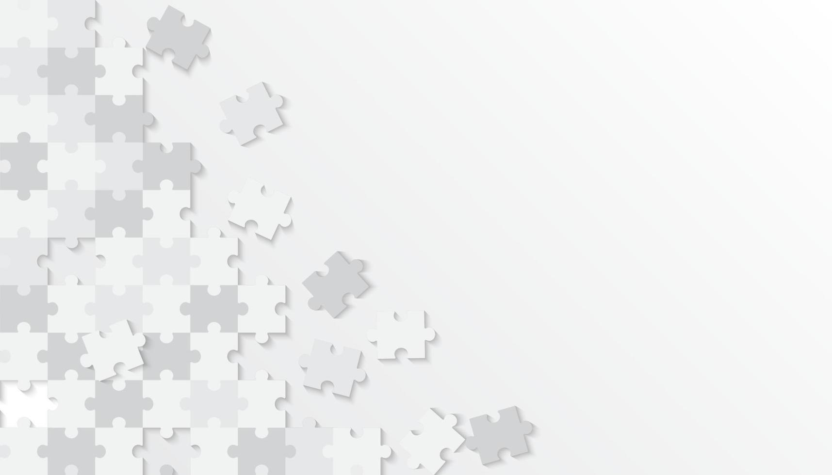 witte achtergrond met abstracte puzzelvormdecoratie vector