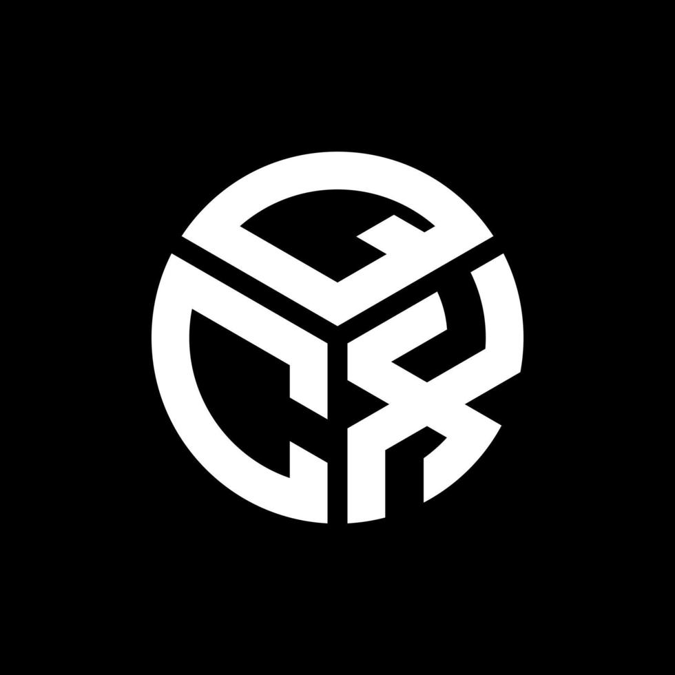 QCX brief logo ontwerp op zwarte achtergrond. qcx creatieve initialen brief logo concept. qcx-briefontwerp. vector