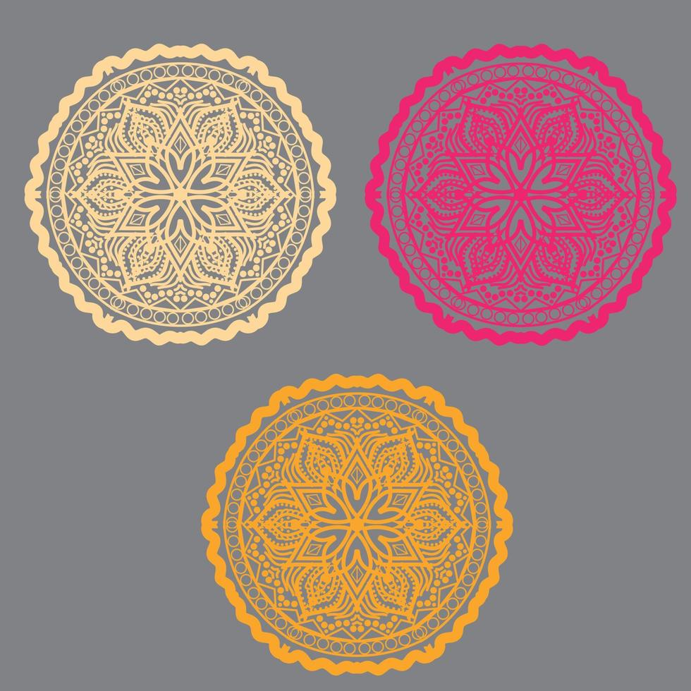 luxe sier mandala achtergrondontwerp, patroon in de vorm van mandala voor henna, mehndi, tatoeage, decoratie. decoratief ornament in etnische oosterse stijl. kleurboekpagina vector