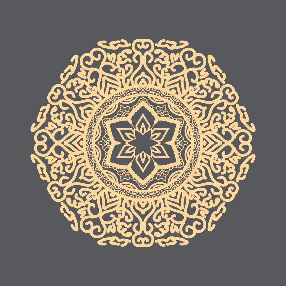 luxe sier mandala achtergrondontwerp, patroon in de vorm van mandala voor henna, mehndi, tatoeage, decoratie. decoratief ornament in etnische oosterse stijl. kleurboekpagina vector