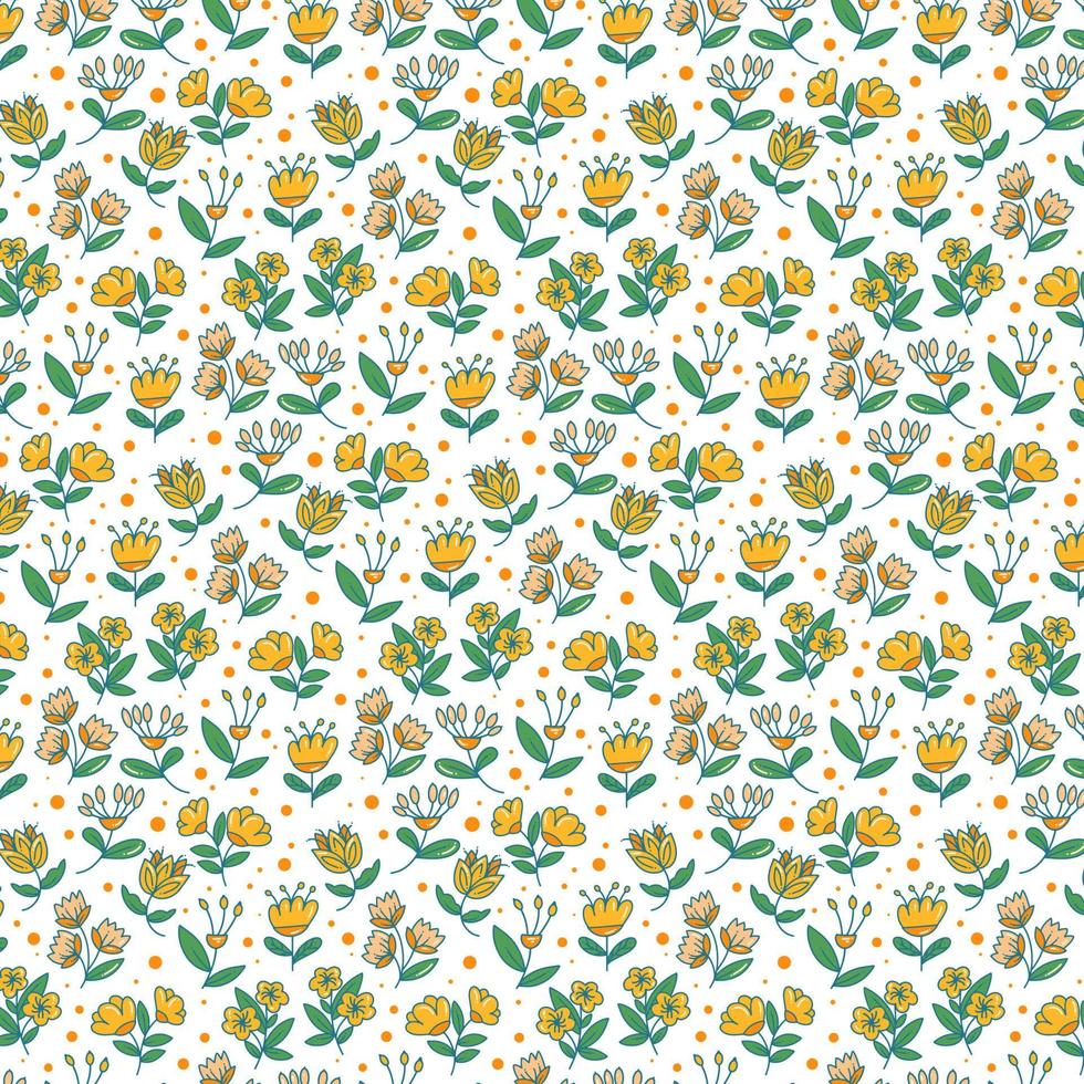 gele bloemen patroon achtergrond vector