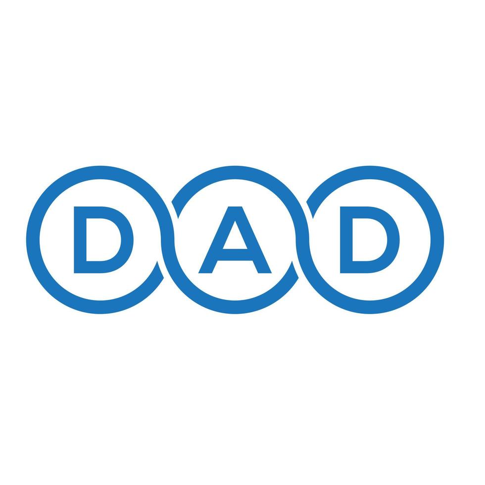 papa brief logo ontwerp op zwarte background.dad creatieve initialen brief logo concept.dad vector brief ontwerp.