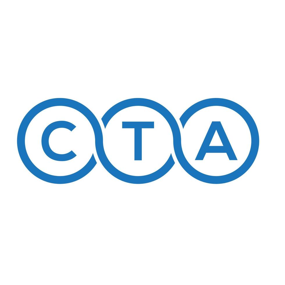 CTA brief logo ontwerp op zwarte achtergrond. cta creatieve initialen brief logo concept. cta-briefontwerp. vector