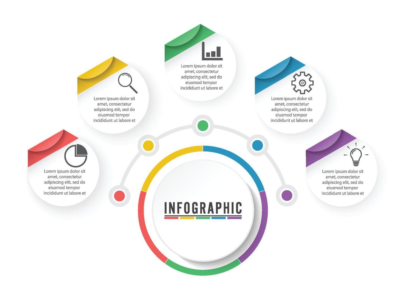 abstracte infographics nummer opties sjabloon. vectorillustratie. kan worden gebruikt voor workflowlay-out, diagram, zakelijke stapopties, banner, webdesign. visualisatie van zakelijke gegevens. proces grafiek. vector