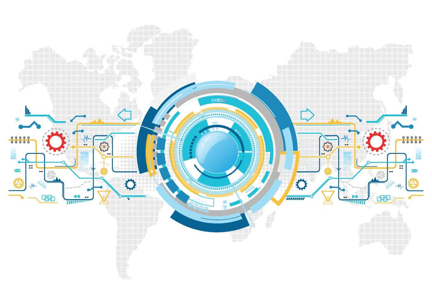 abstracte technologische achtergrond met verschillende technologische elementen. structuur patroon technologie achtergrond. vector illustrator