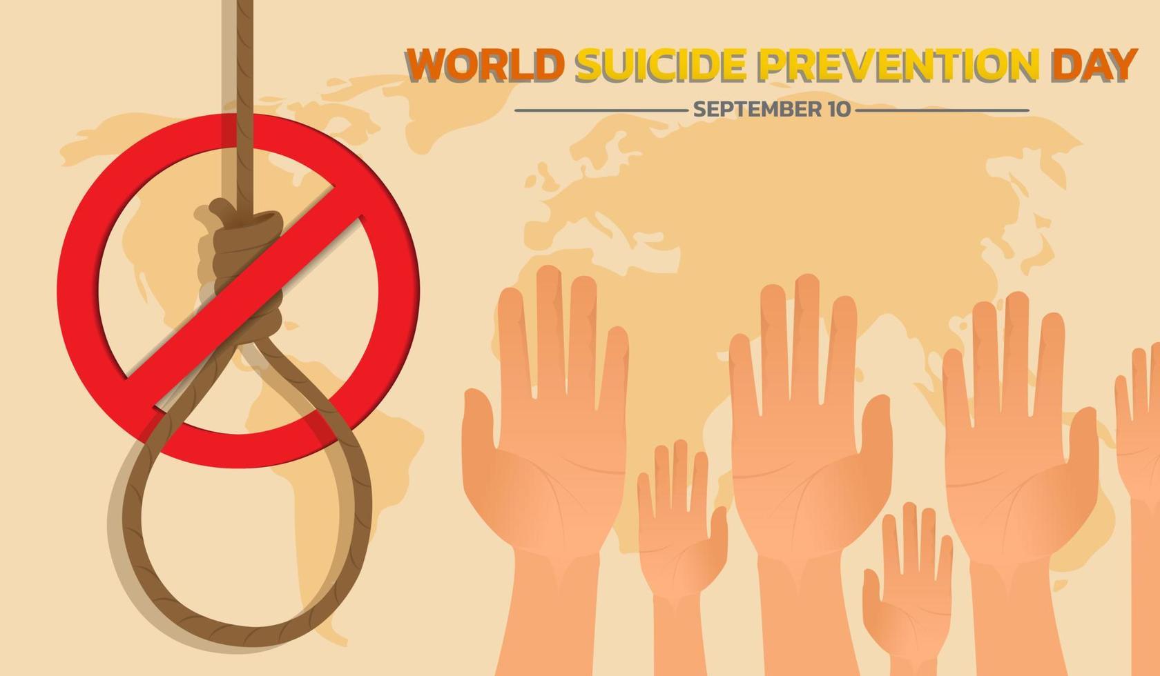 wereld zelfmoord preventie dag concept. vector
