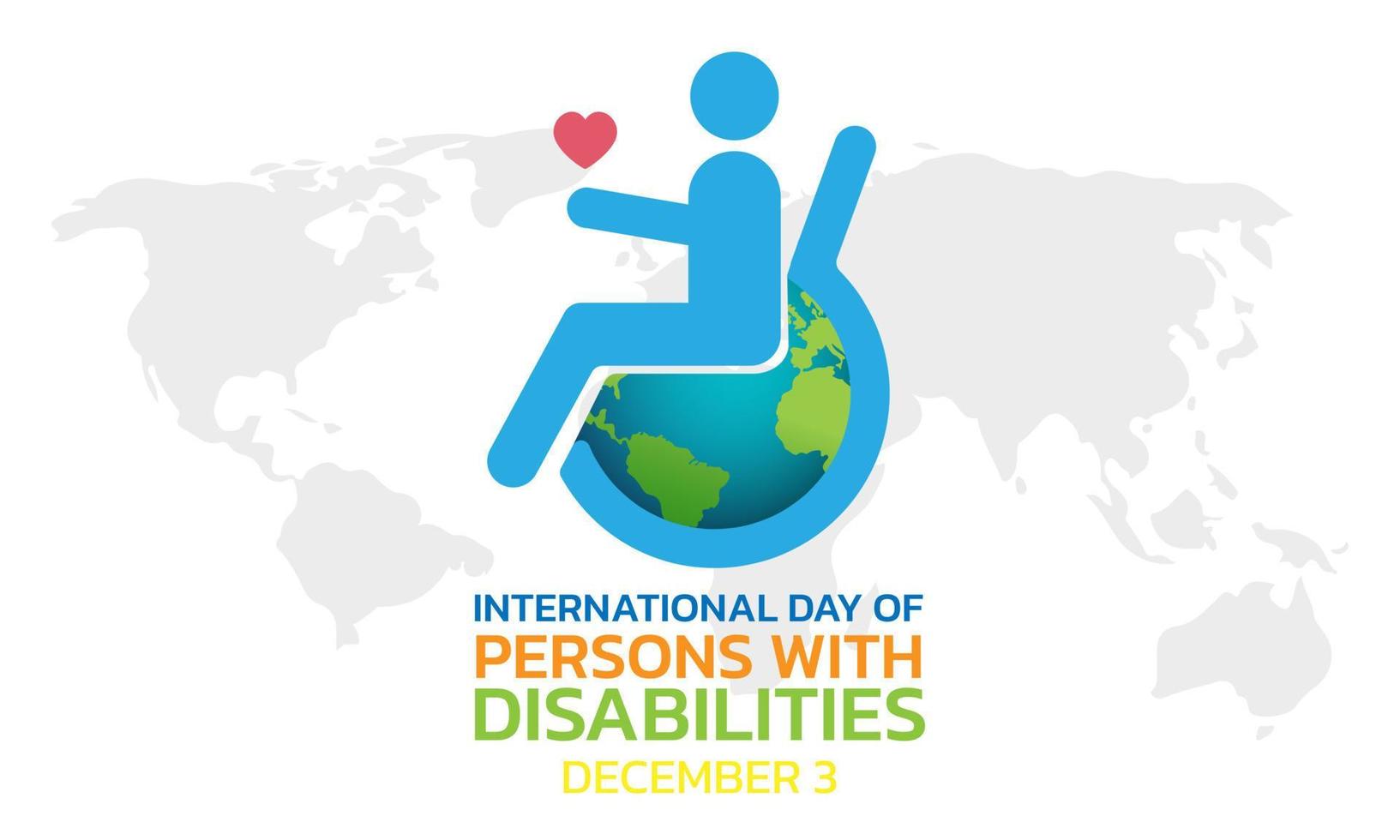 vectorillustratie op het thema van de internationale dag van personen met een handicap vector