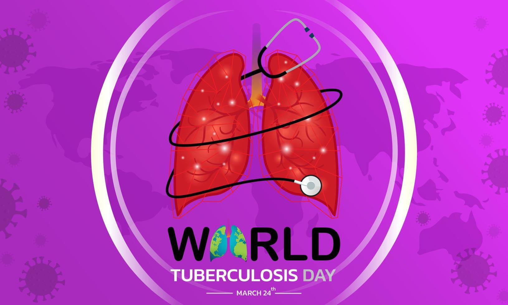 wereld tuberculosedag 24 maart. medisch solidariteitsdagconcept. vectorillustratie. vector