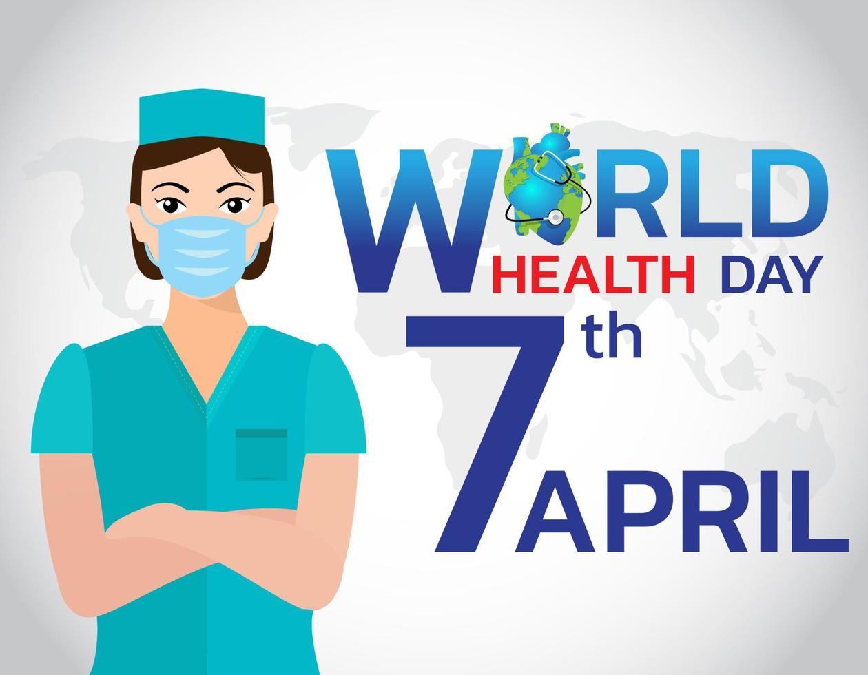 wereldgezondheidsdag is een wereldwijde dag voor gezondheidsbewustzijn vector