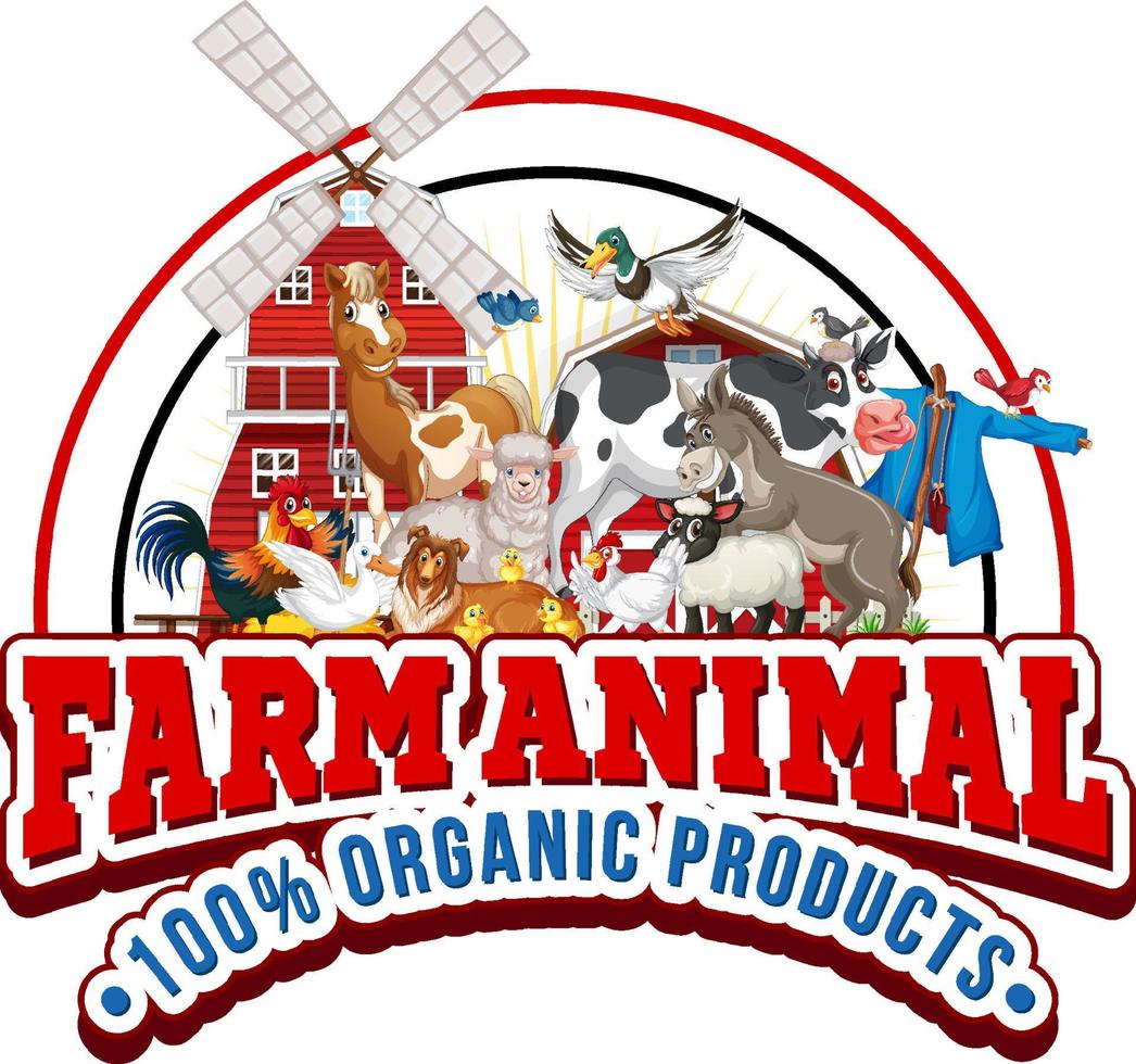 logo-ontwerp met veel dieren vector