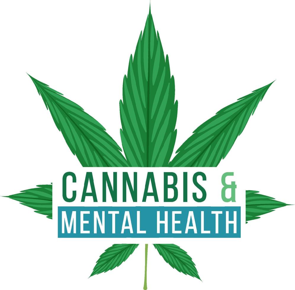 posterontwerp met woord cannabis en geestelijke gezondheid vector