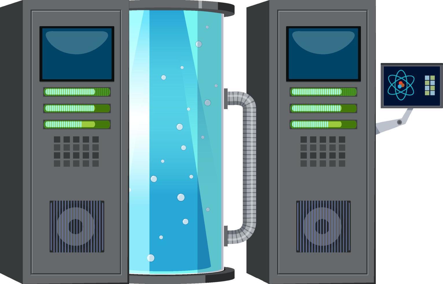 cryonics capsule cartoon op witte achtergrond vector