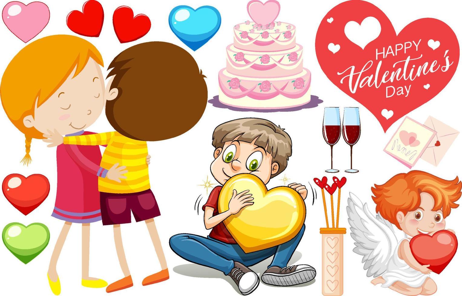 Valentijn thema met kinderen knuffelen vector