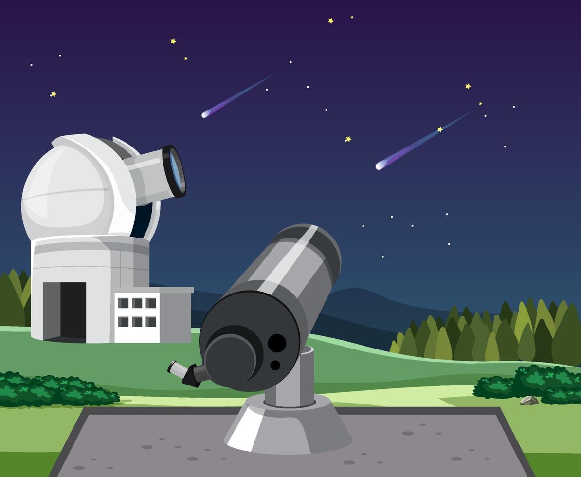 astronomiethema met groot telescoopstation vector