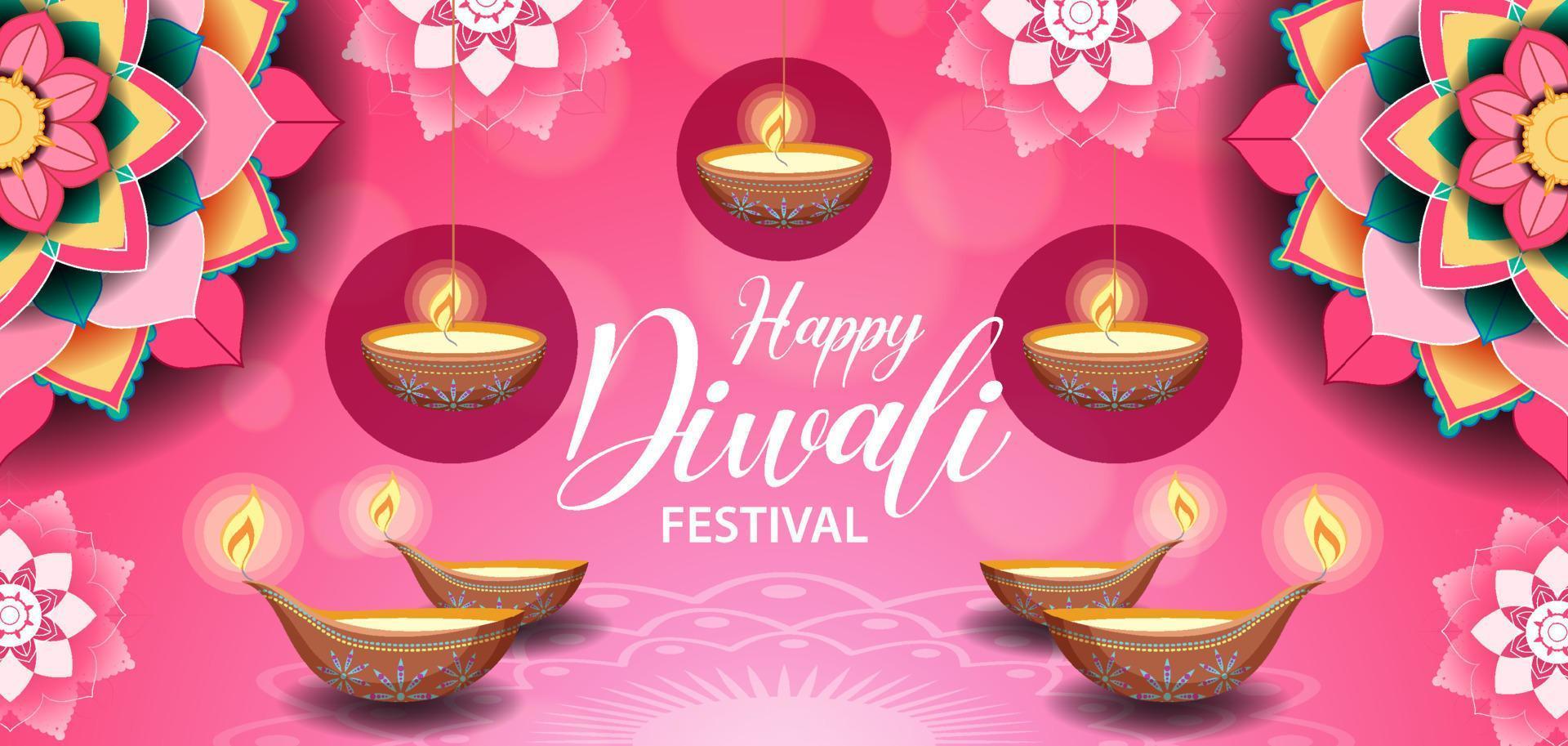 gelukkige diwali Indiase festivalbanner vector