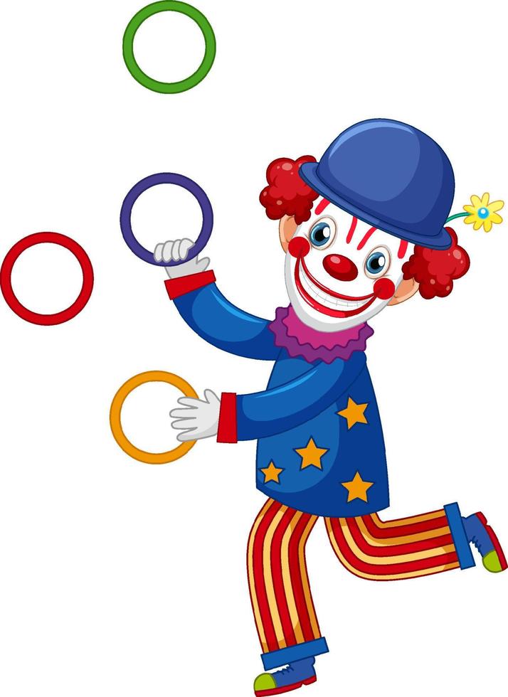 kleurrijke clown stripfiguur vector