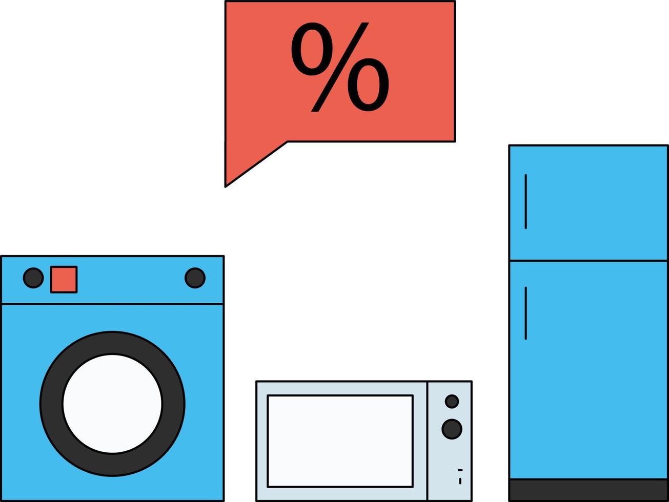 er is korting op elektrische apparaten. vector