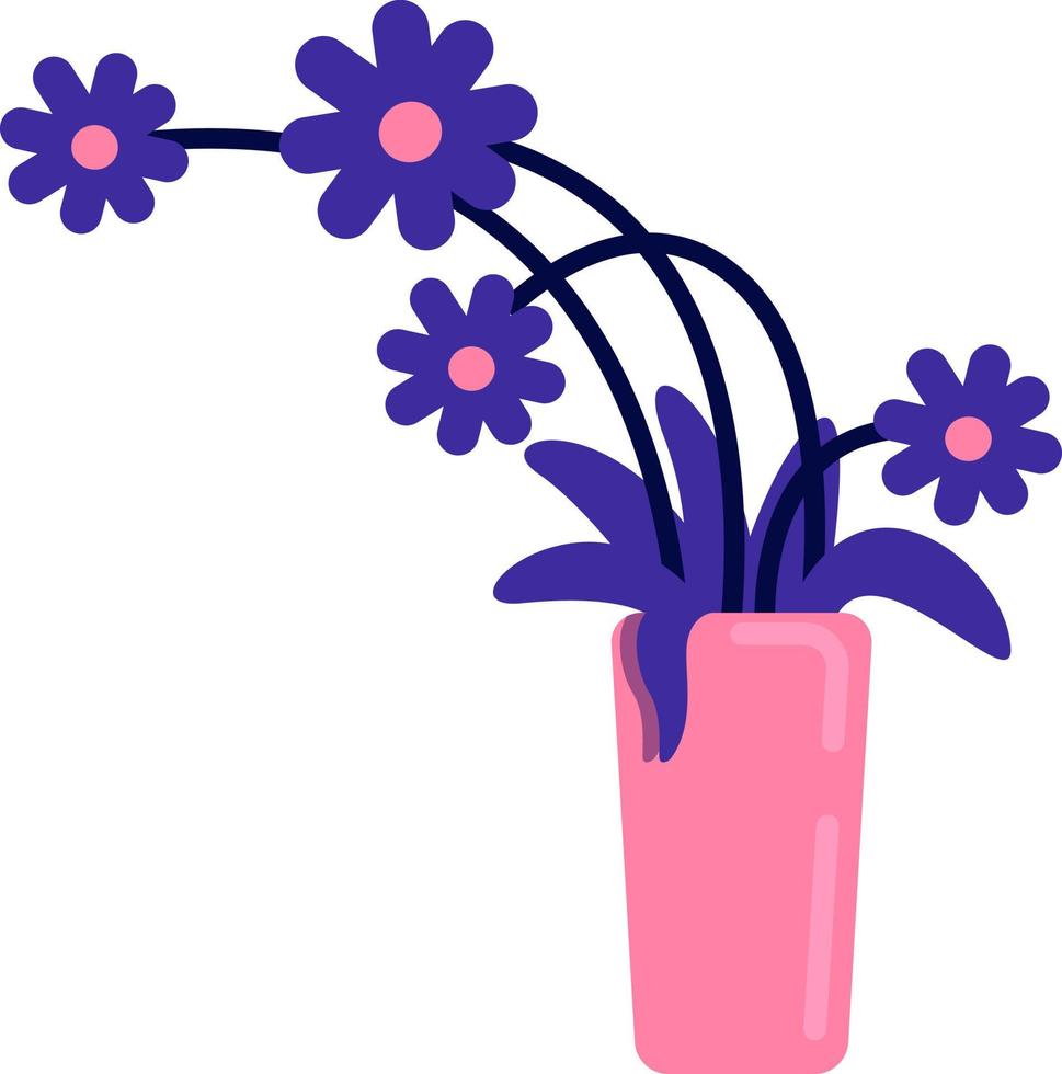 dode bloemen in vaas semi-egale kleur vectorobject vector