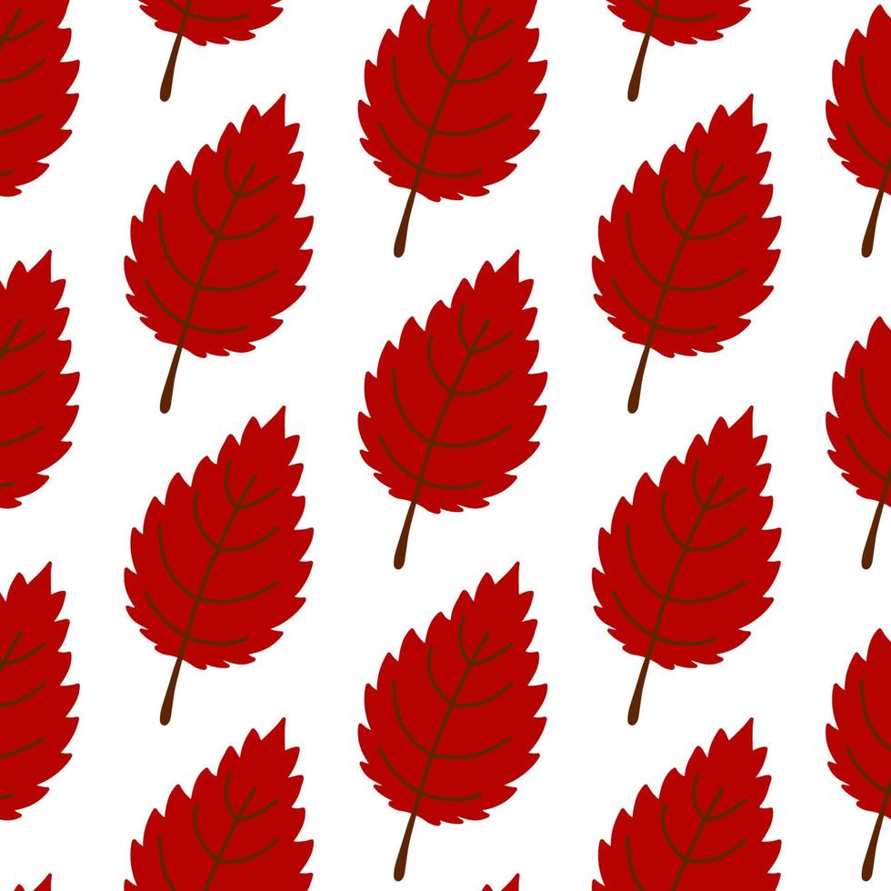 vector hand getekende herfstbladeren herhaald patroon op witte achtergrond. decoratieve doodle bladeren. cartoon Krabbel blad icoon voor bruiloft ontwerp, verpakking, textiel, kleding, sierlijke en wenskaarten