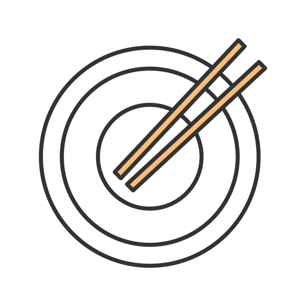 eetstokjes kleur icoon. sushi-sticks. geïsoleerde vectorillustratie vector