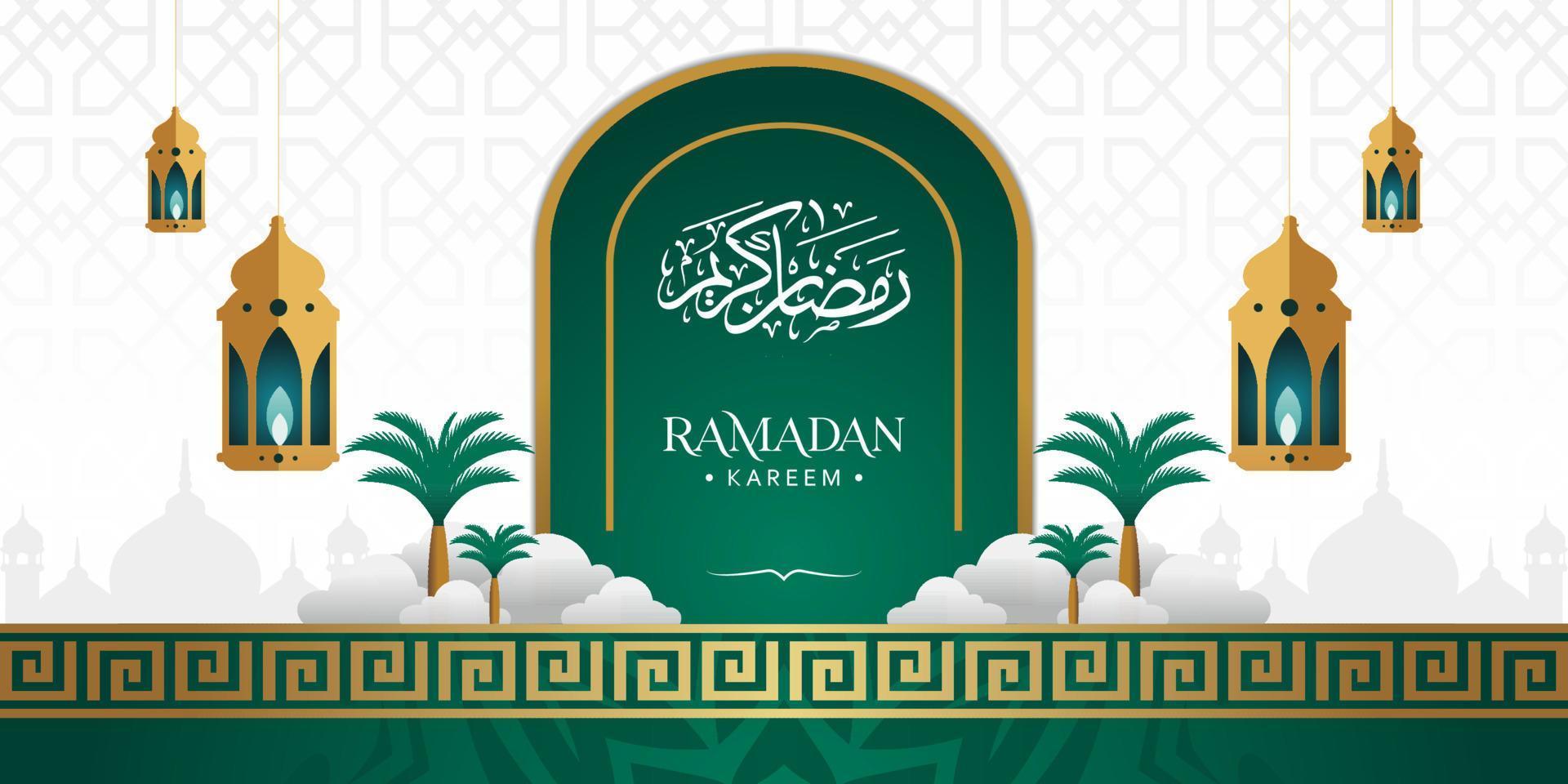 ramadan kareem achtergrondontwerp. vectorillustratie voor wenskaarten, posters en banners vector