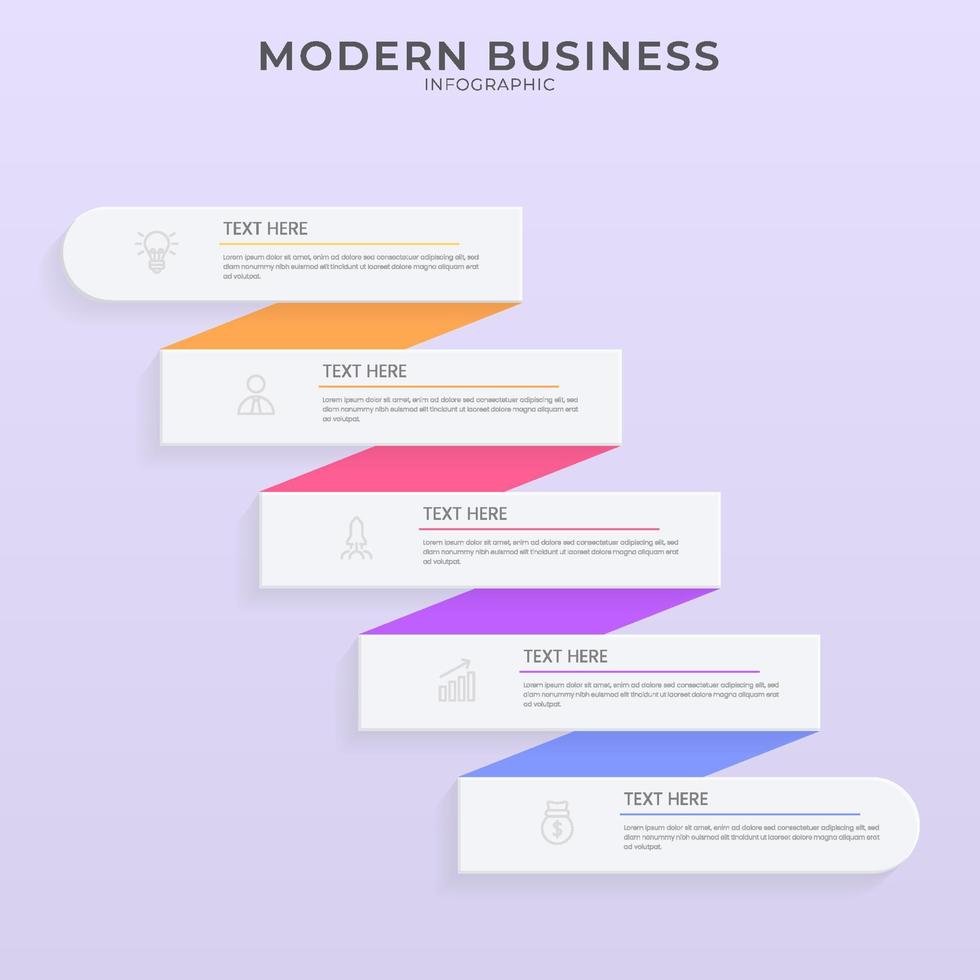 minimalistische 3d infographic vectorsjabloon met stappen voor succes. presentatie met pictogrammen van lijnelementen. bedrijfsconceptontwerp kan worden gebruikt voor web-, brochure-, diagram-, grafiek- of bannerlay-out vector