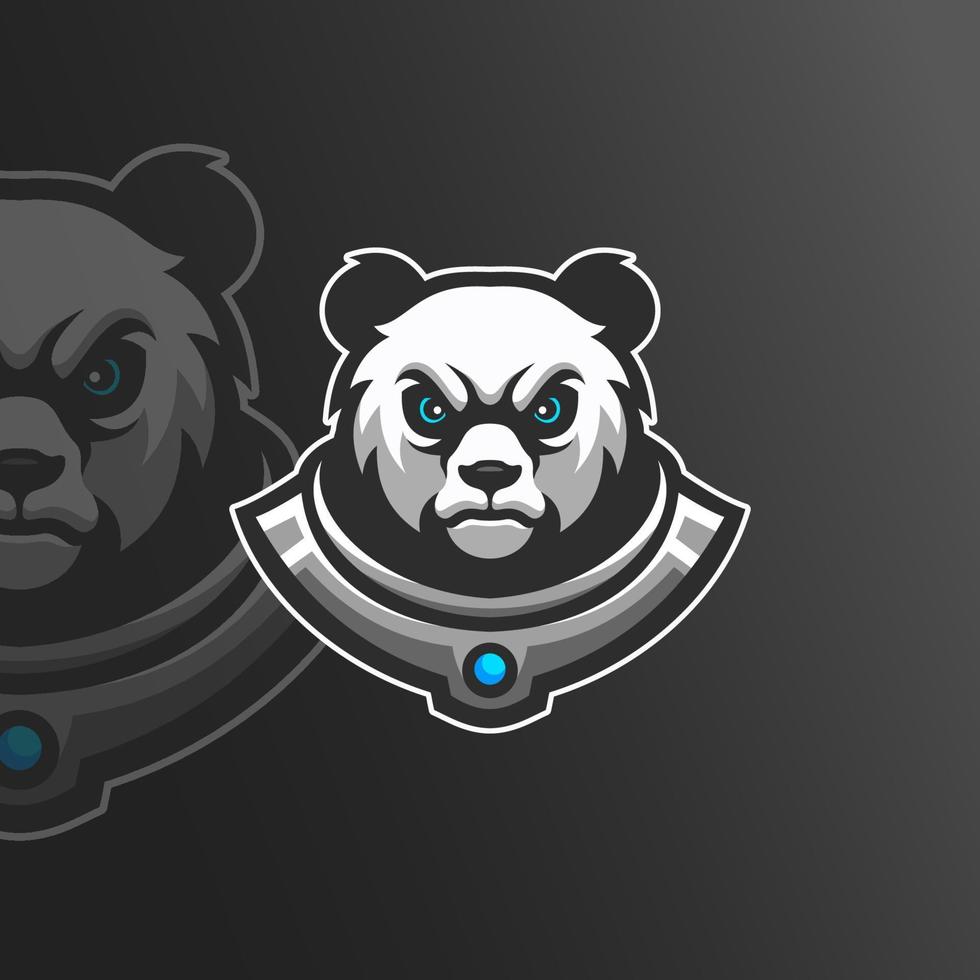 panda hoofd mascotte modern logo sjabloon vector