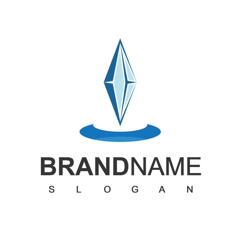 diamant logo sjabloon, edelsteen vorm logo vector