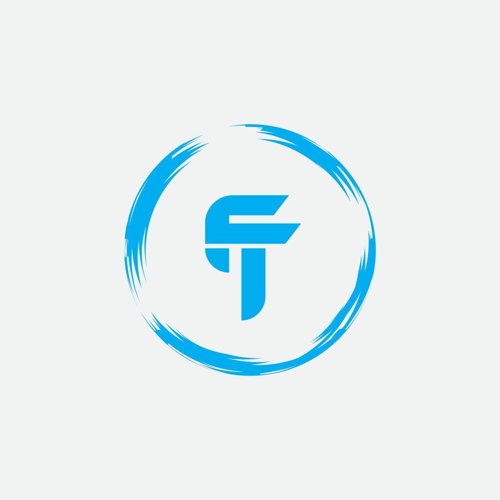 beginletter tf of ft logo vector ontwerp