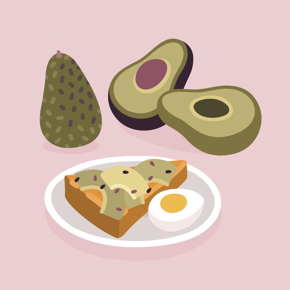 avocado en toast vector