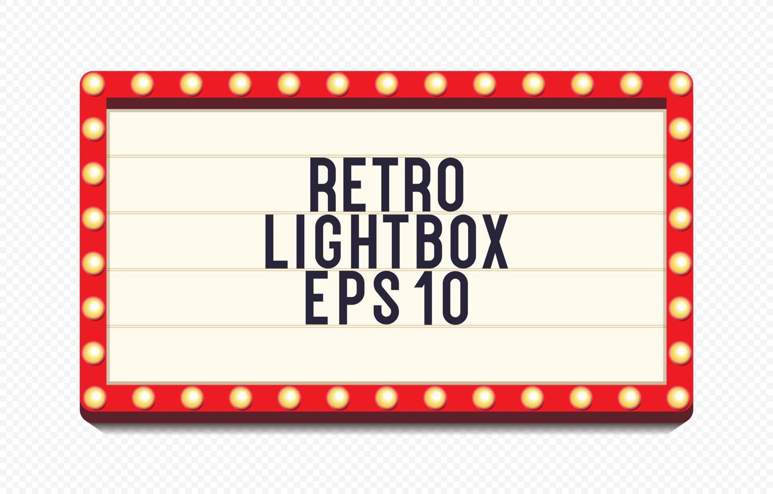 retro lightbox 3D-realistische sjabloon met gloeilamp vector