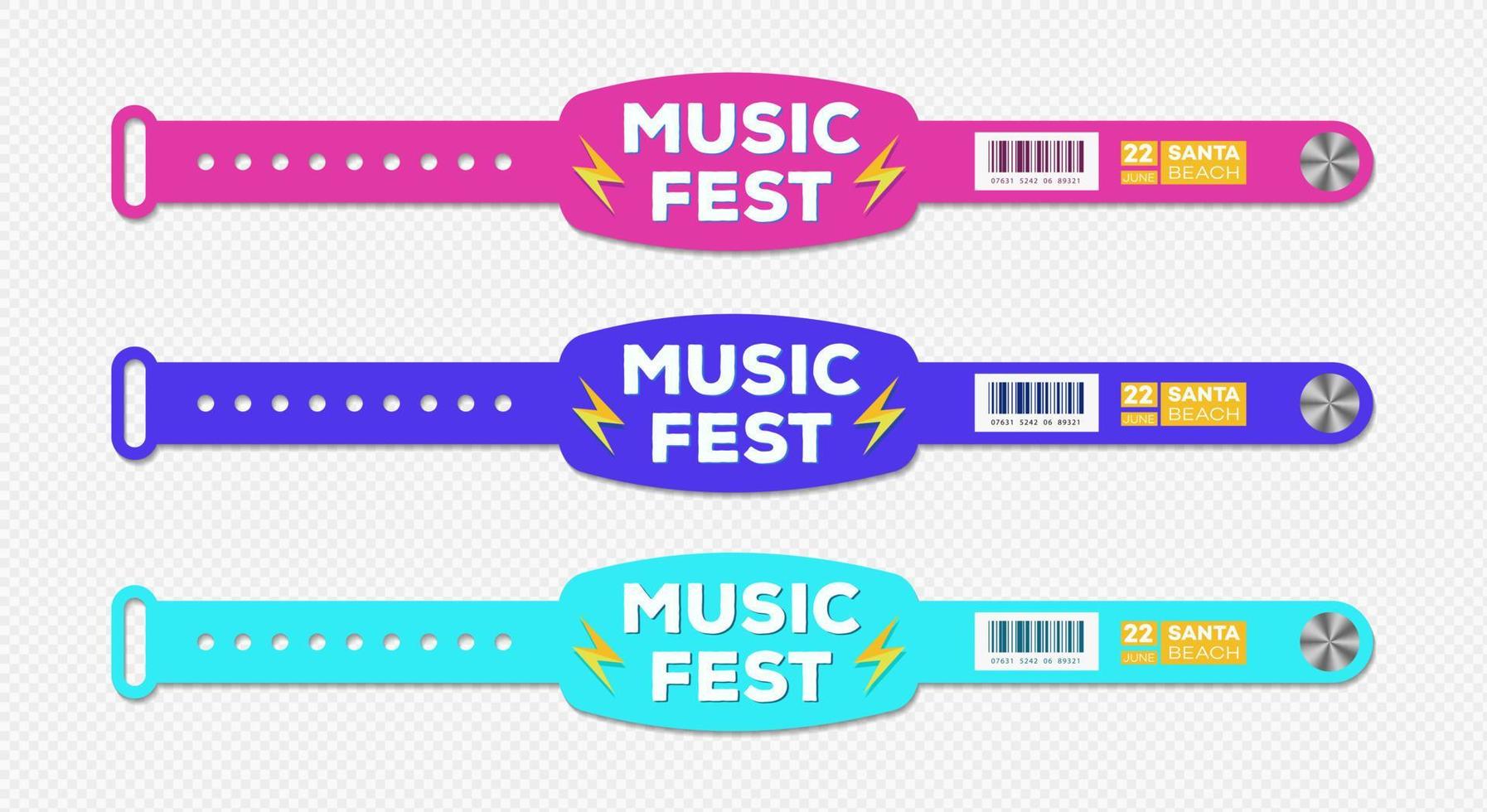 armband muziek fest evenement toegang vector sjabloon