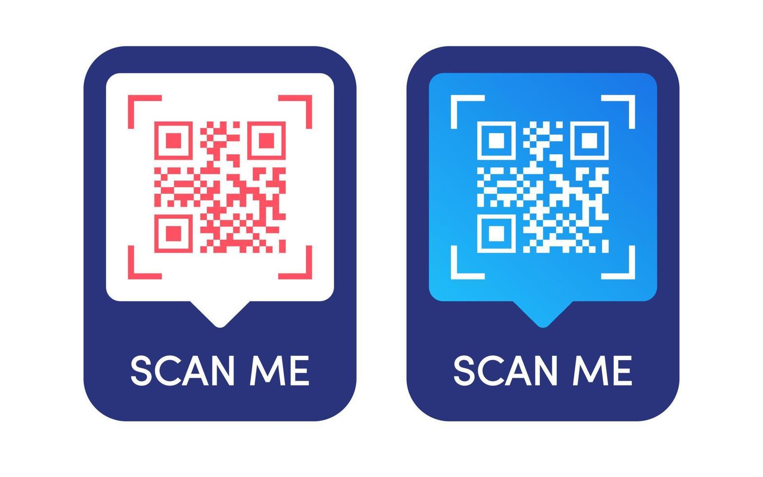 qr code sticker moderne stijl vector